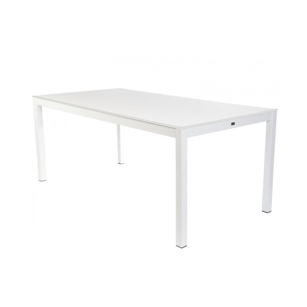 Jan Kurtz - Table Quadrat - Aluminium noir - 180 x 90 cm - Bois optique - Tables de jardin