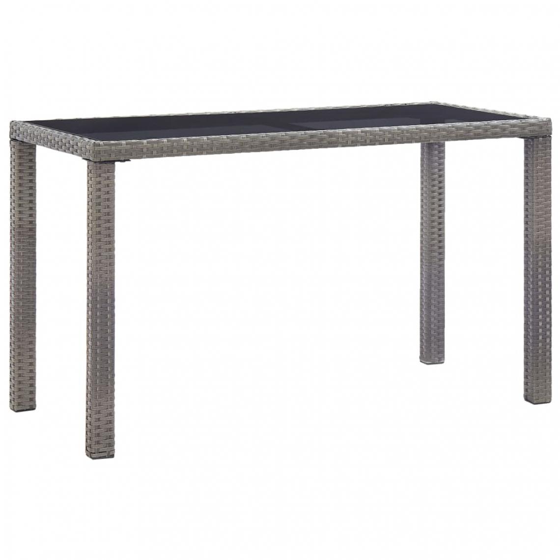 Vidaxl - vidaXL Table de jardin Anthracite 123x60x74 cm Résine tressée - Tables de jardin