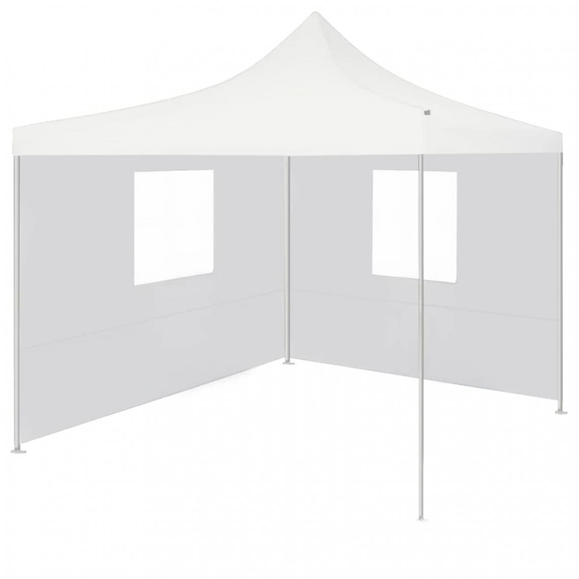 Icaverne - Inedit Structures extérieures categorie Port Moresby Tente de réception pliable avec 2 parois 2x2 m Acier Blanc - Marquise, auvent