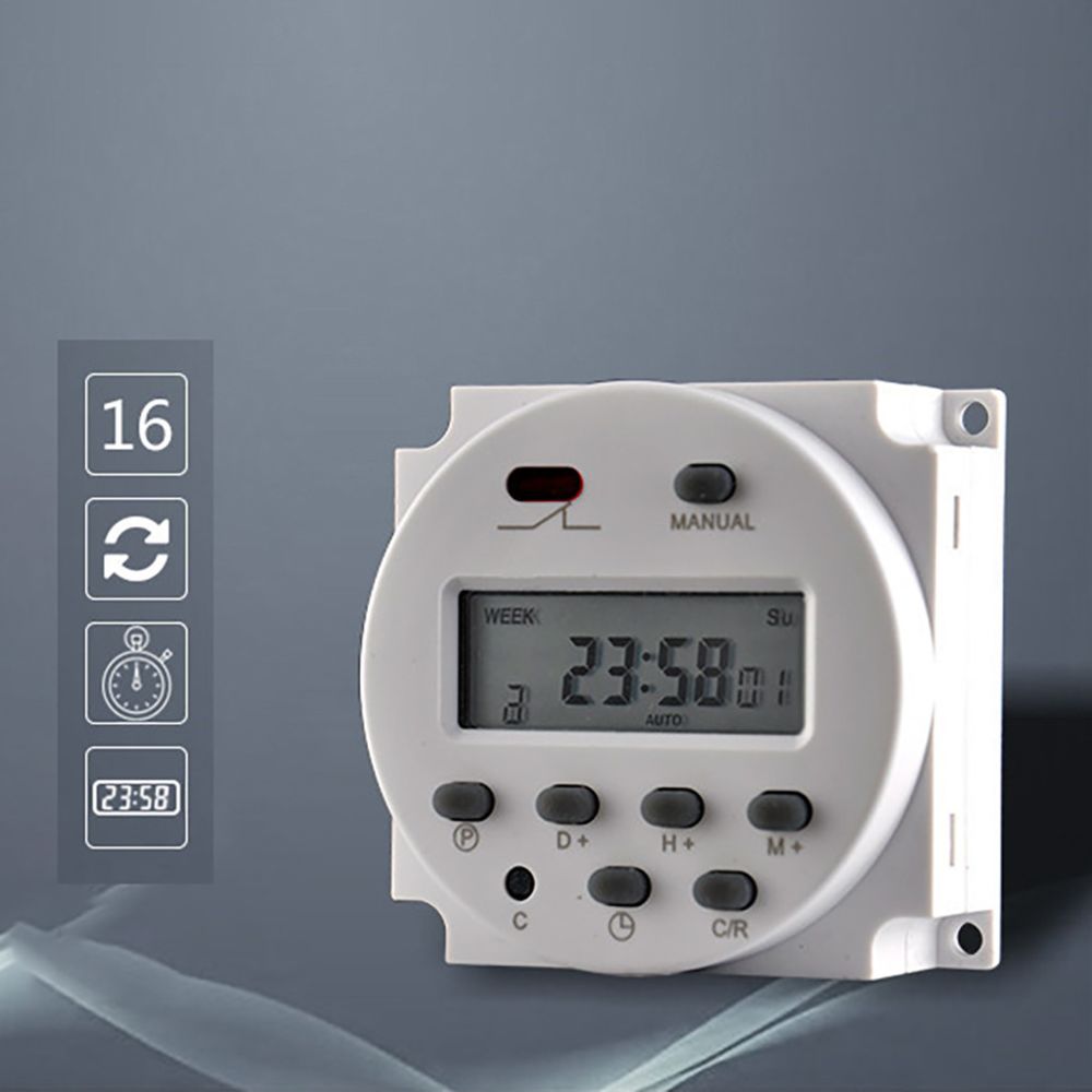 Generic - LCD Relais Commutateur hebdomadaire programmable Temps minuterie électronique 12V blanc - Consommables pour outillage motorisé
