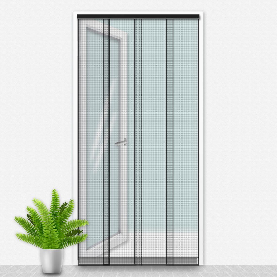 Confortex - Porte Moustiquaire 100x220 cm Noir - Moustiquaire Fenêtre
