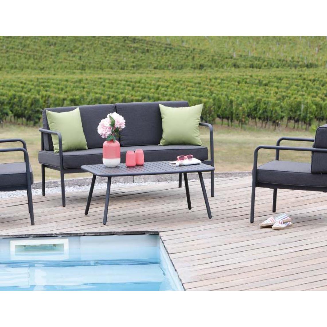 Proloisirs - Salon détente extérieur en aluminium Duca - Ensembles tables et chaises