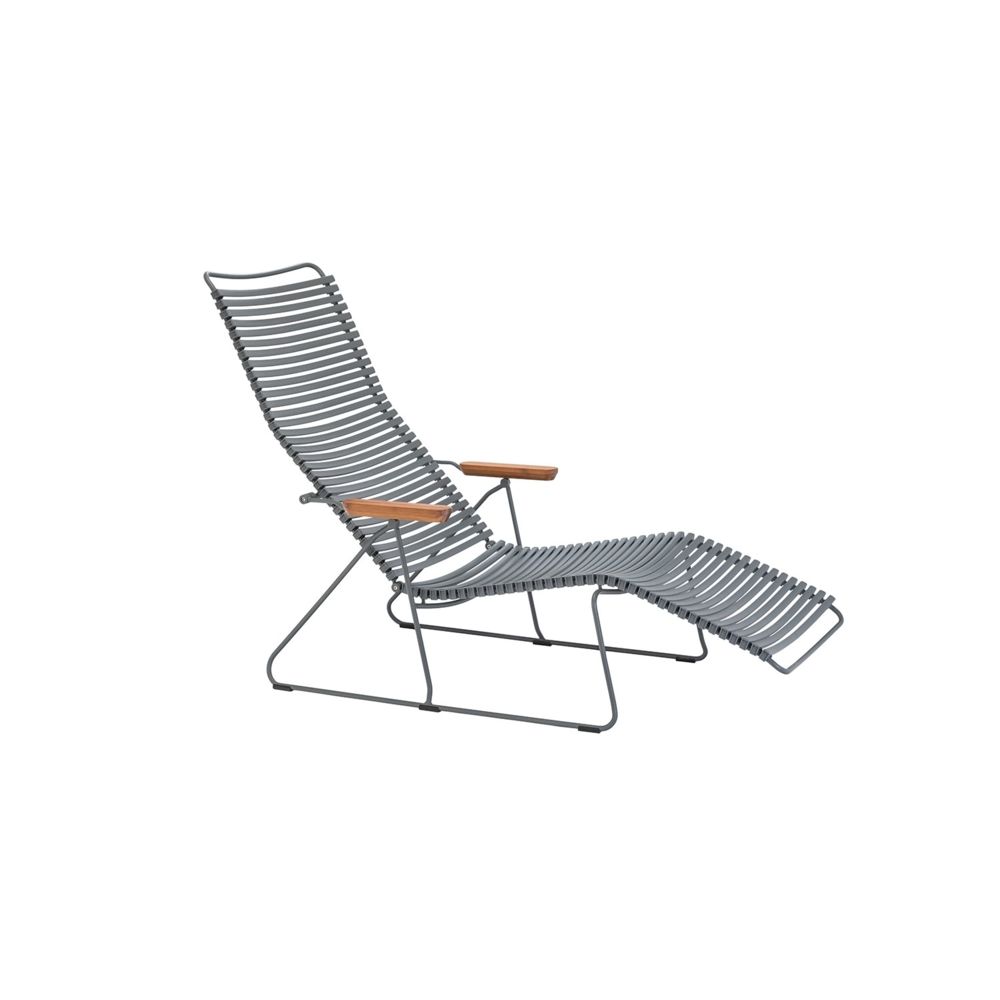 Houe - Chaise longue Click Sunlounger - gris foncé - Chaises de jardin