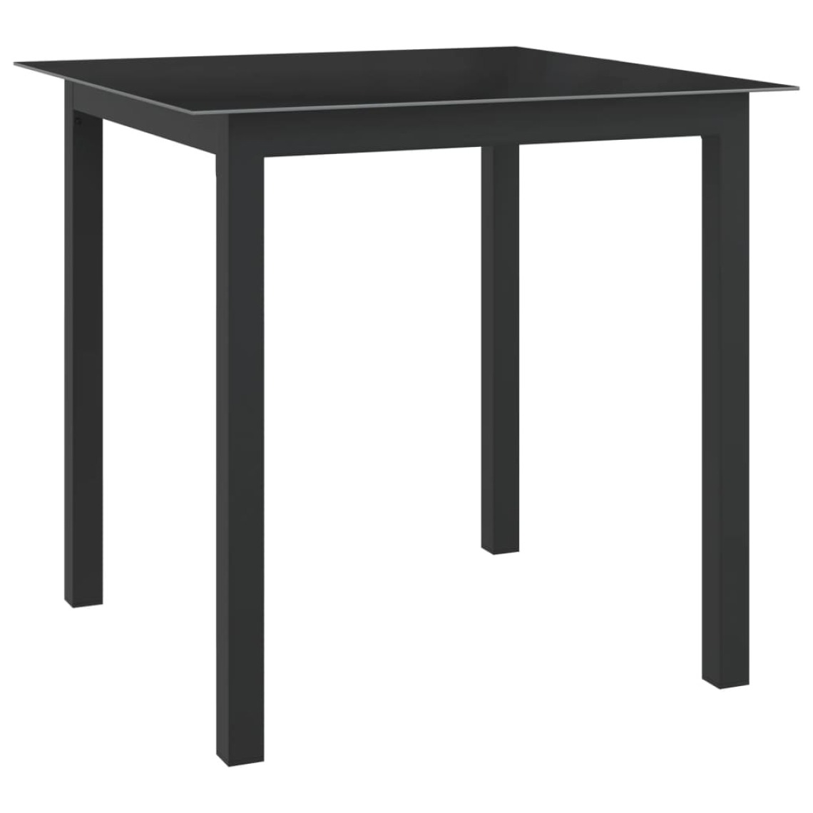 Vidaxl - vidaXL Table de jardin Noir 80x80x74 cm Aluminium et verre - Tables de jardin