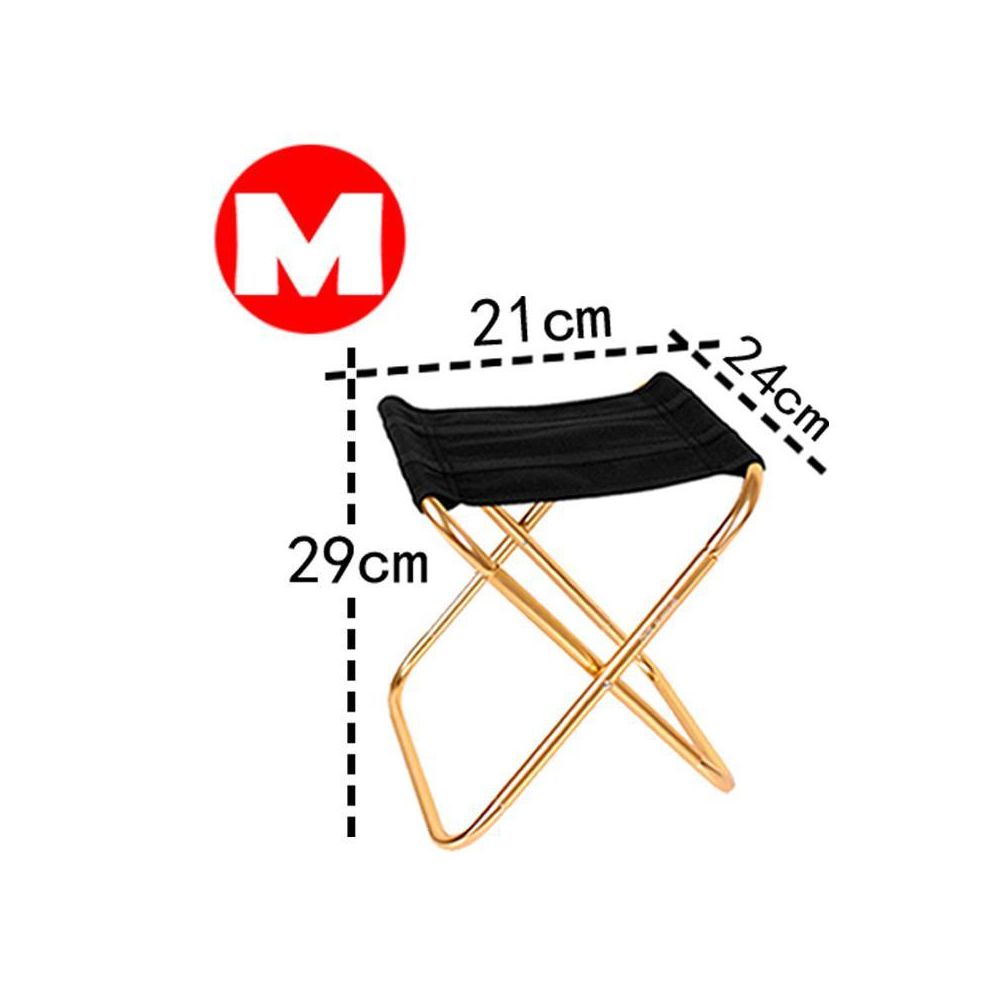 Justgreenbox - Chaise de pêche pliante Légère de pique-nique Camping Tissu d'aluminium pliable Extérieur Portable Meubles faciles à transporter, Or, M - Fauteuil de jardin