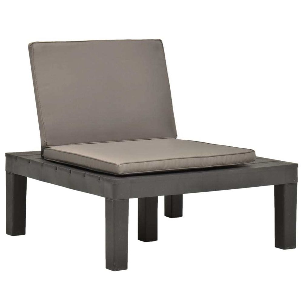 Vidaxl - vidaXL Chaise de salon de jardin avec coussin Plastique Anthracite - Chaises de jardin