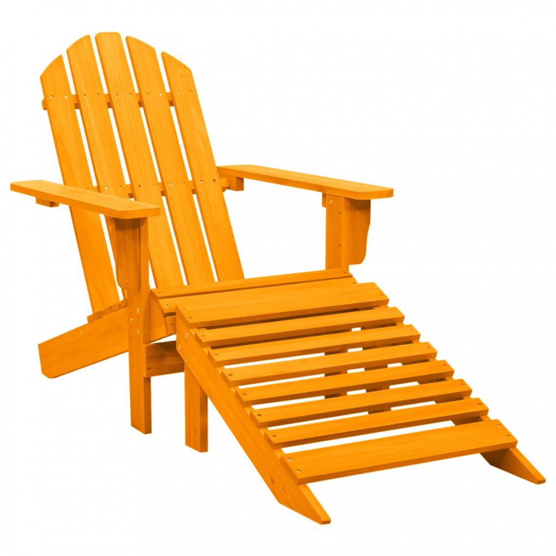 Vidaxl - vidaXL Chaise de jardin Adirondack avec pouf Bois de sapin Orange - Chaises de jardin
