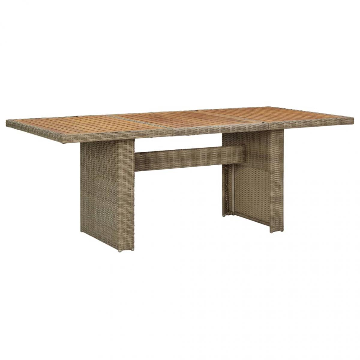 Vidaxl - vidaXL Table à dîner de jardin Marron 200x100x74 cm Résine tressée - Tables de jardin