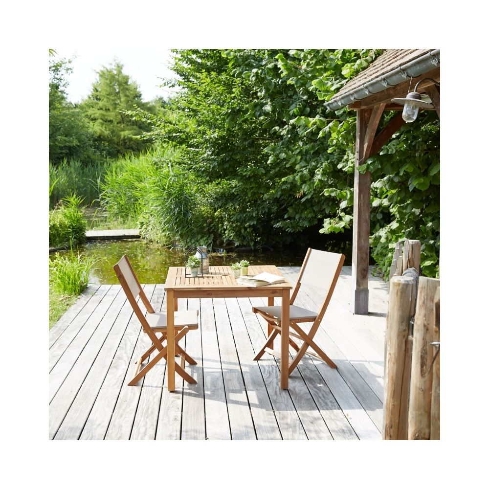 Bois Dessus Bois Dessous - Salon de jardin en bois d'acacia FSC 2 places - Ensembles tables et chaises