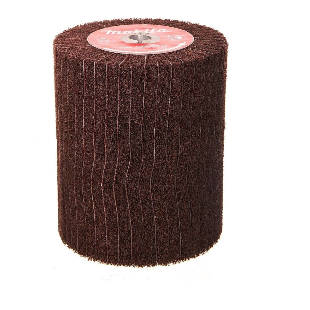 Makita - Brosse texture abrasive (fibres) et lamelle papier abrasif Grain 120 Makita P-19233 - Accessoires ponçage