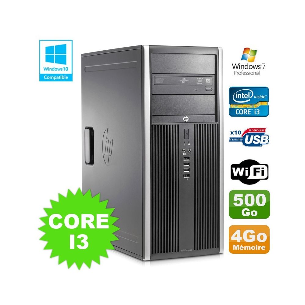 Hp - PC Tour HP Elite 8200 Core I3-2120 4Go Disque 500Go Graveur WIFI Win 7 - PC Fixe