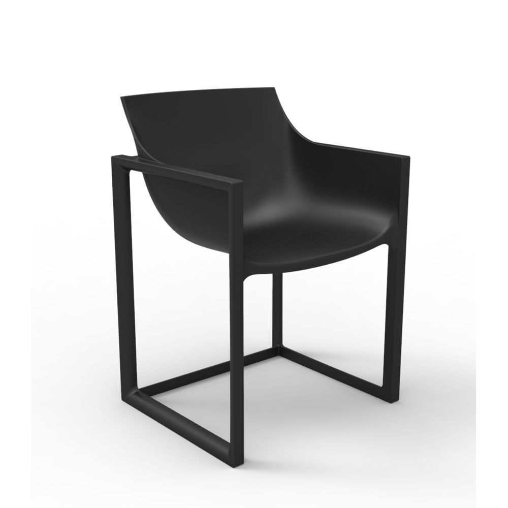 Vondom - Chaise avec accoudoirs Wall Street - noir - Chaises de jardin