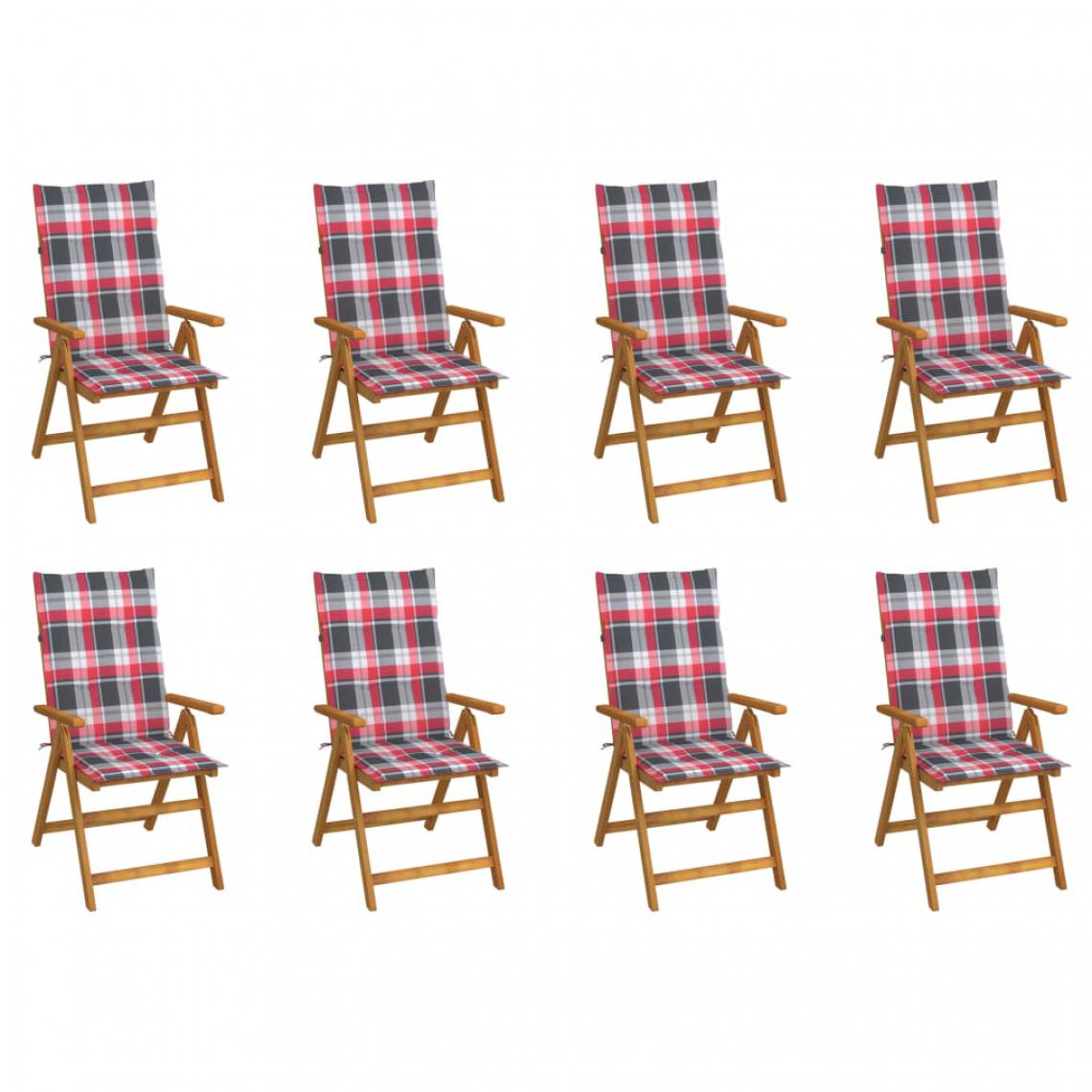 Vidaxl - vidaXL Chaises pliables de jardin avec coussins 8 pcs Bois d'acacia - Chaises de jardin