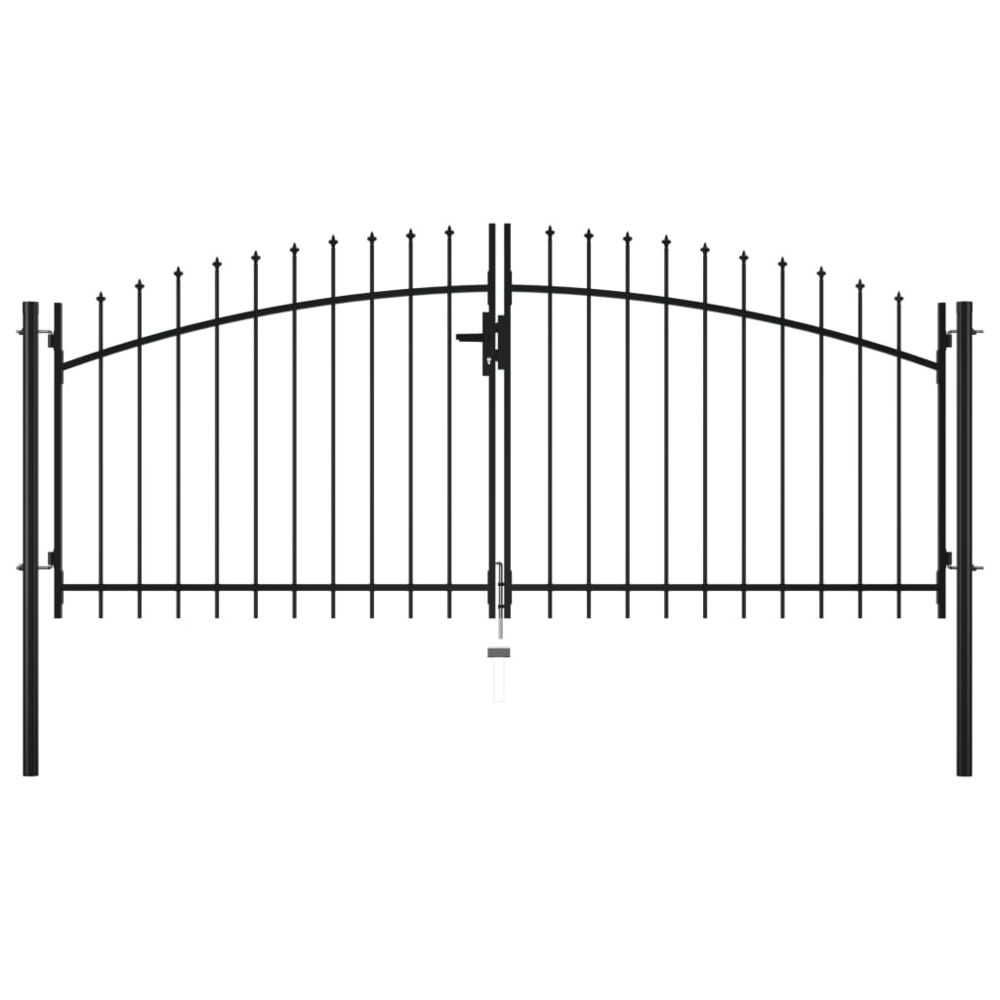 marque generique - Admirable Clôtures & barrières ligne Reykjavik Double portail avec haut sous forme de lance 300 x 150 cm - Portillon