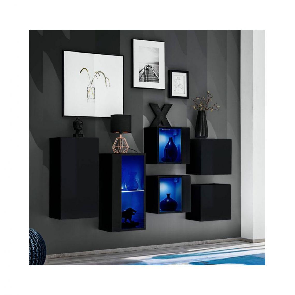 Ac-Deco - Ensemble meuble mural Switch SB IV - L 150 x P 30 x H 80 cm - Noir - Cuisine d'extérieur