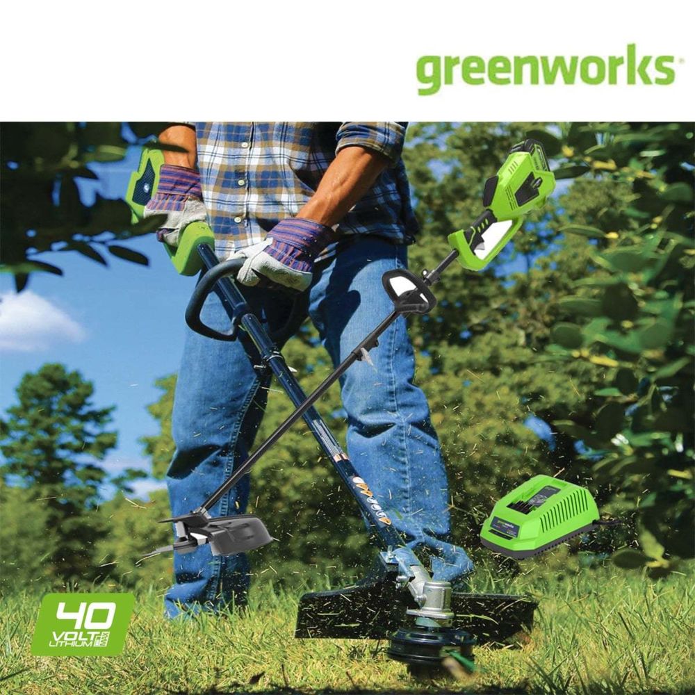 Greenworks - Coupe bordure 40cm GREENWORKS 40V - 1 batterie 4.0 Ah - 1 chargeur - GD40BCK4 - Coupe-bordures