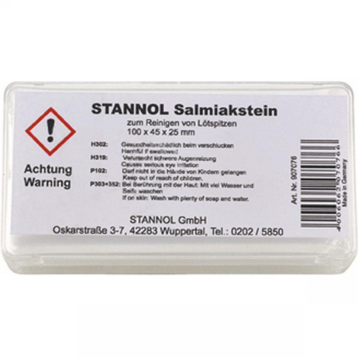 Stannol - Pierre à décaper ammoniaque n°907076 en boîte Stannol 1 PCS - Accessoires ponçage
