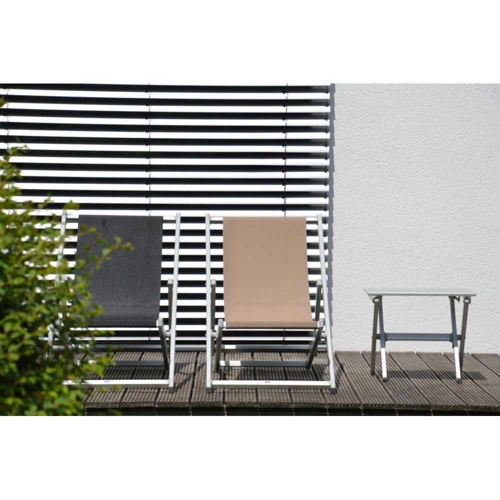 Jan Kurtz - Chaise de plage Rimini - anodisé/noir - Chaises de jardin