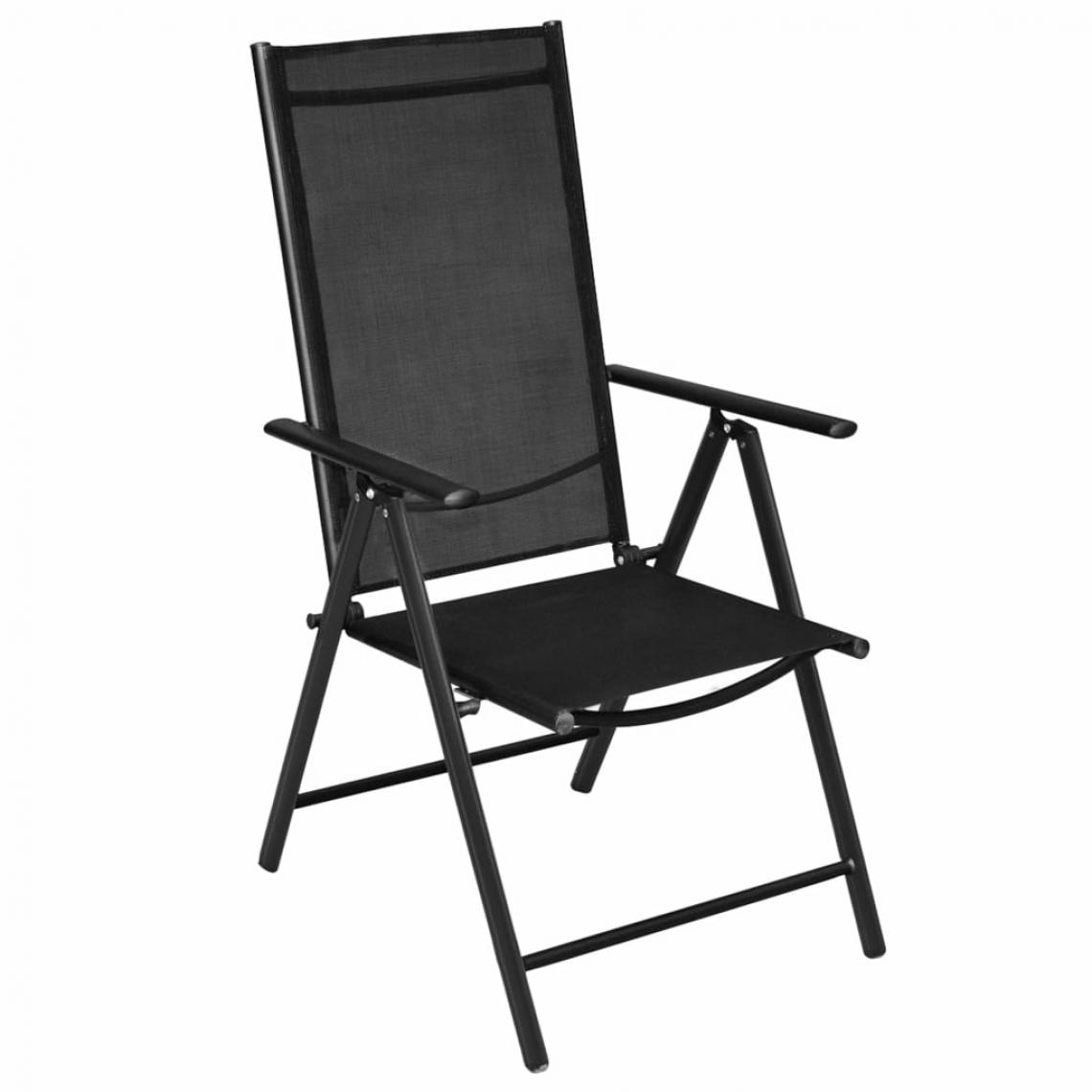 Icaverne - Icaverne - Chaises d'extérieur selection Chaise de jardin pliable 2 pcs en aluminium noir - Chaises de jardin