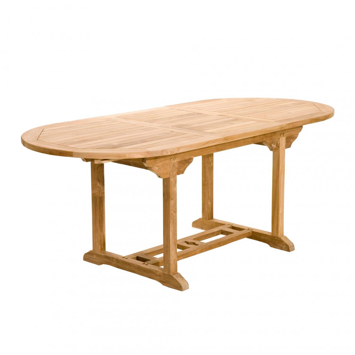MACABANE - Table ovale extensible 6/8 personnes en teck massif - Teck - Tables de jardin