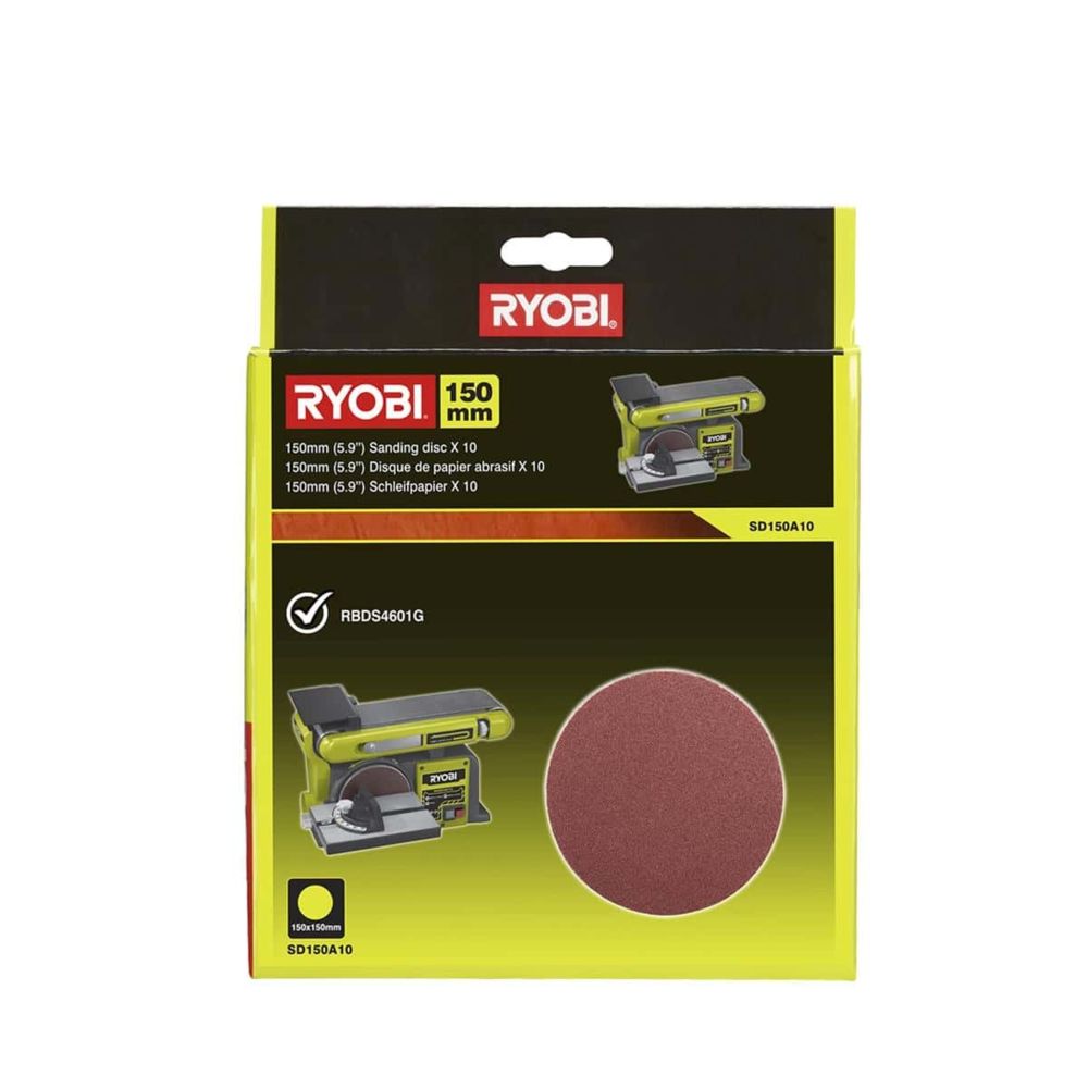 Ryobi - 10 disques diamant RYOBI auto agrippants 150 mm - grain 80 SD150A10 - Accessoires ponçage