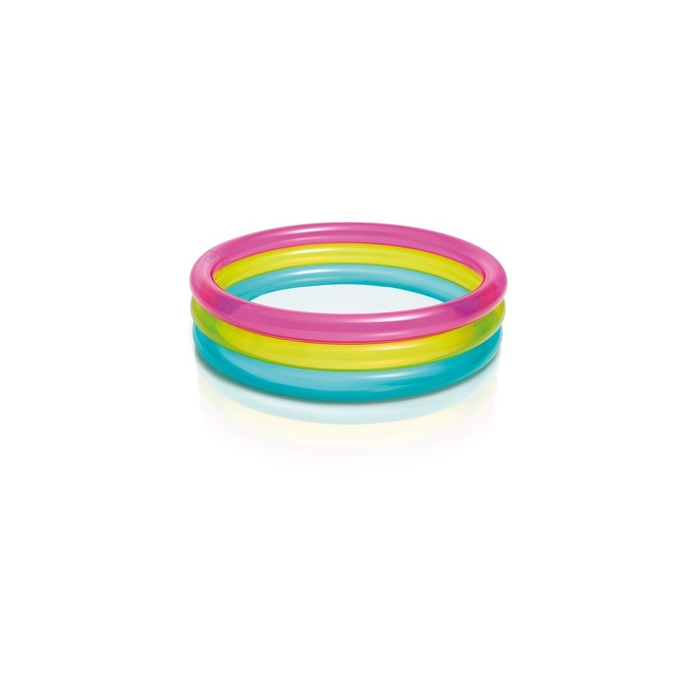 Intex - Piscine Rainbow 3 anneaux - 86 x 25 cm - PVC - Piscine Tubulaire
