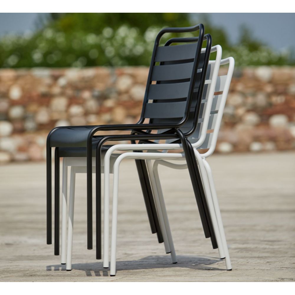 Jan Kurtz - Chaise empilable Fiam Mya Metal - blanc - Chaises de jardin