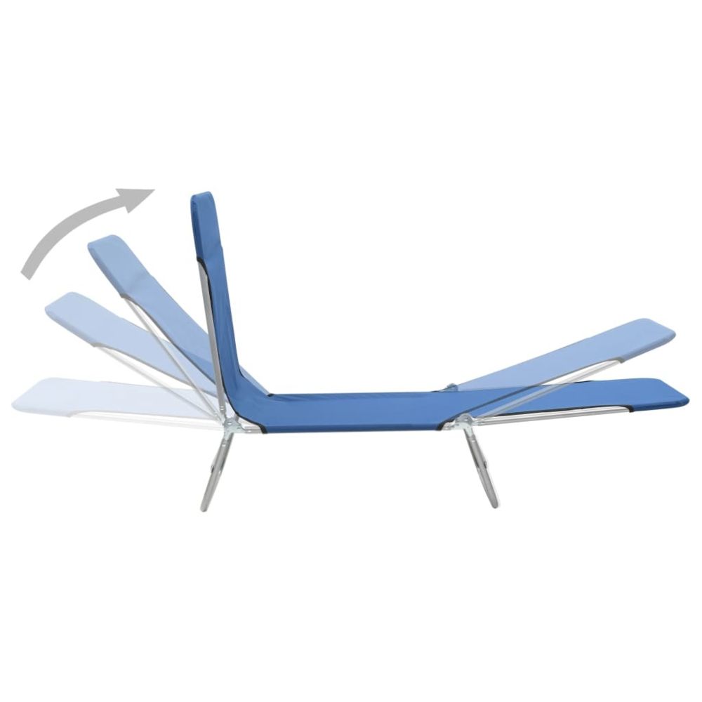 marque generique - Icaverne - Bains de soleil famille Chaise longue pliable 2 pcs Bleu - Transats, chaises longues