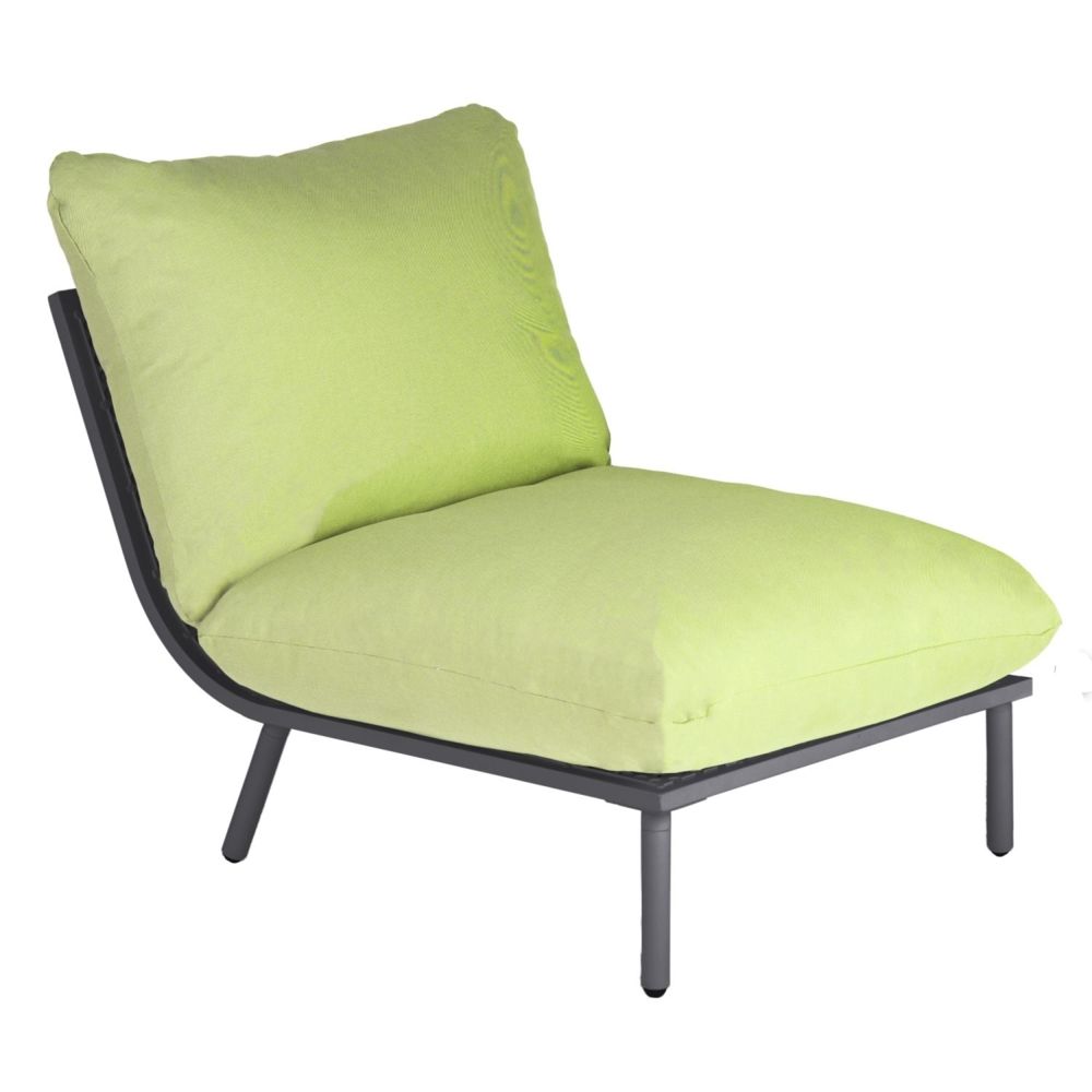 Alexander Rose - Module de canapé du milieu Beach Lounge - vert clair - Alu gris foncé - Ensembles canapés et fauteuils
