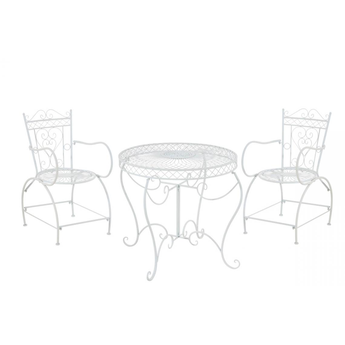 Icaverne - Contemporain Groupe de sièges edition Djibouti couleur blanc - Ensembles tables et chaises