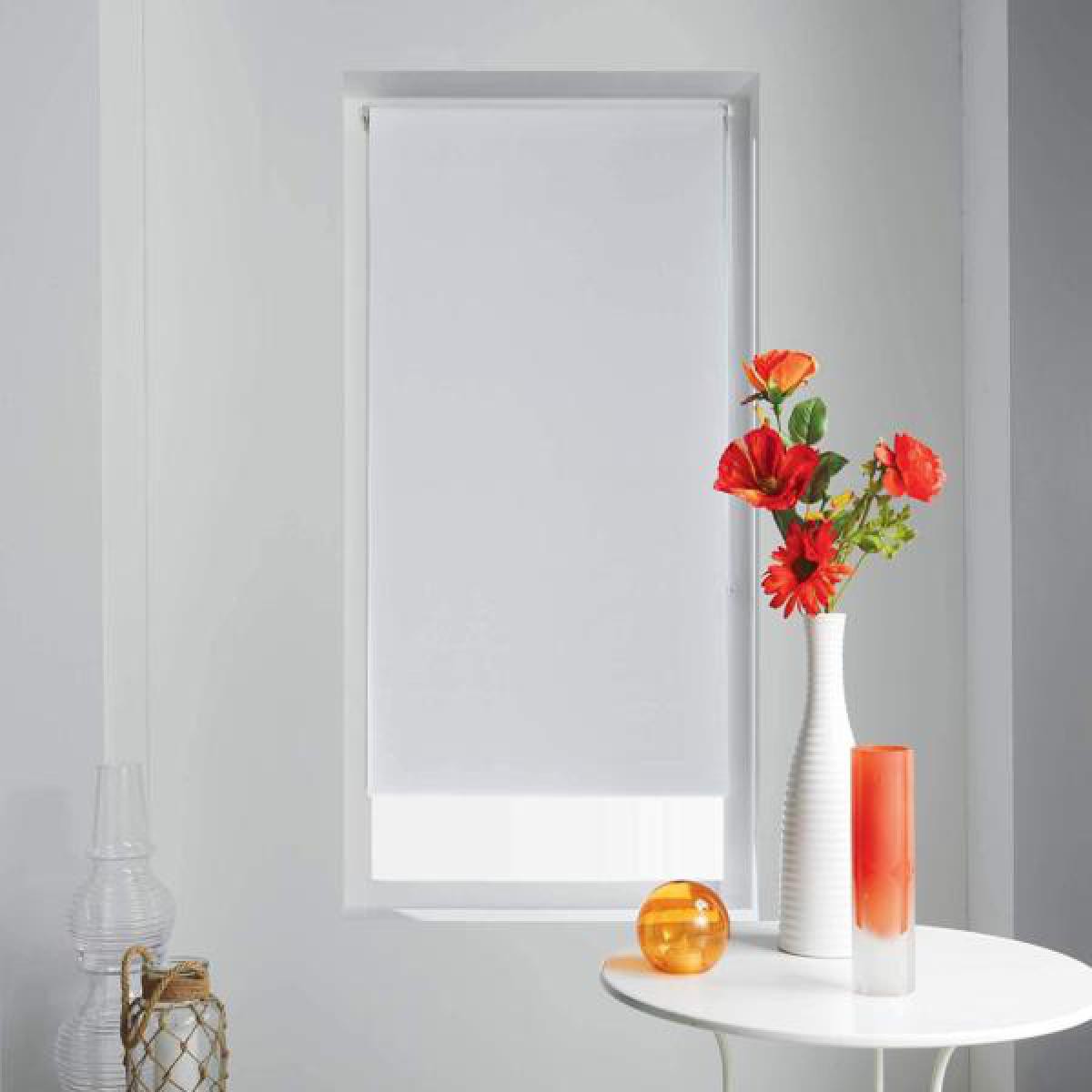 Douceur D'Interieur - Store Enrouleur Occultant, 60x180cm, Blanc, 100% Polyester, Intérieur - Store compatible Velux