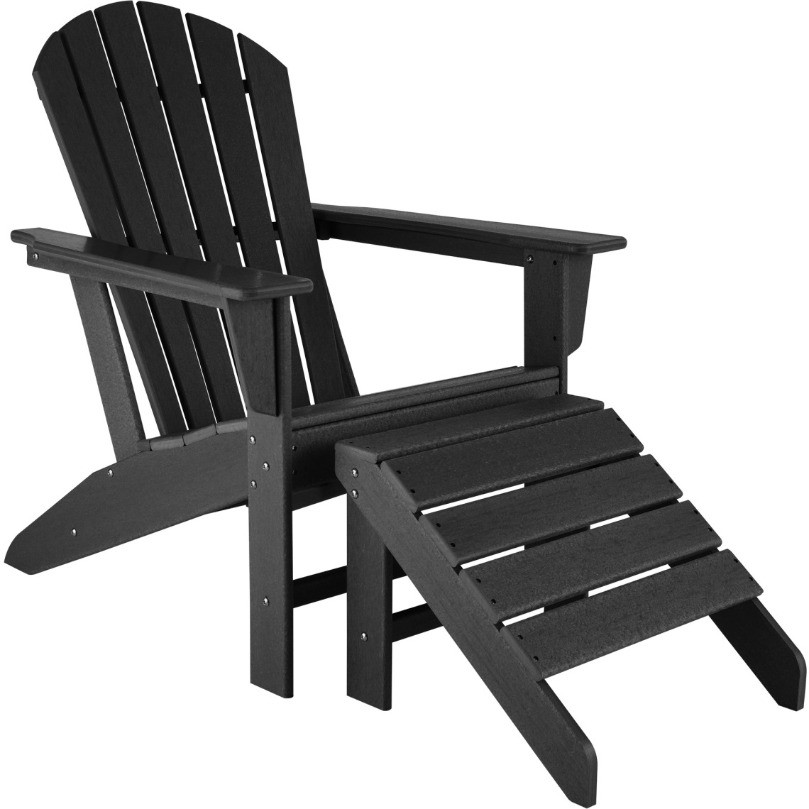 Tectake - Chaise de jardin Janis avec repose-pieds Joplin - noir - Chaises de jardin