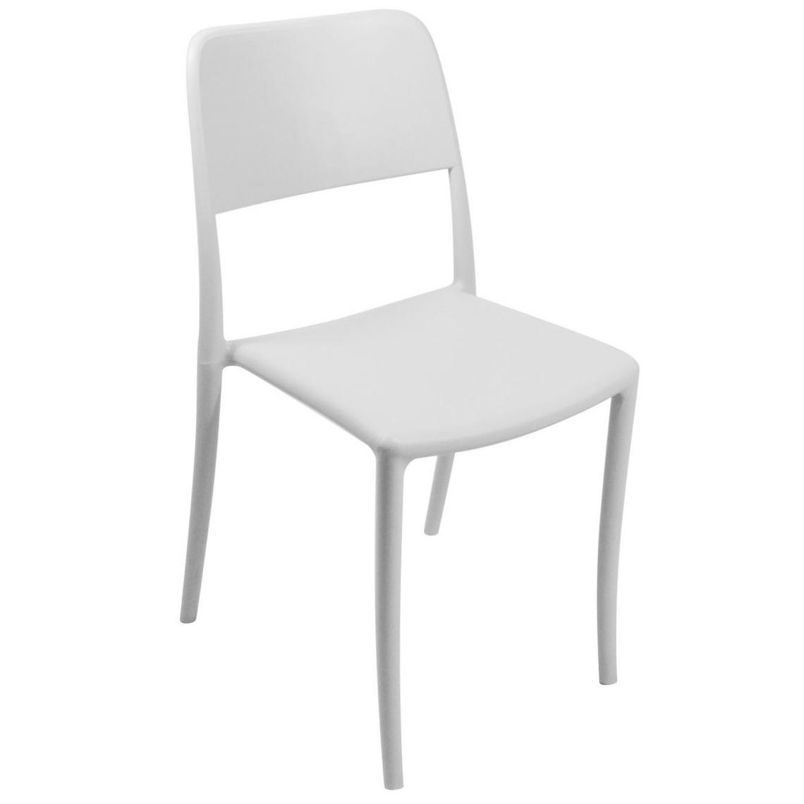 Pegane - Lot de 6 Chaises haute en polypropylène coloris blanc - Dim : 44 x 53 x 63 cm -PEGANE- - Chaises de jardin