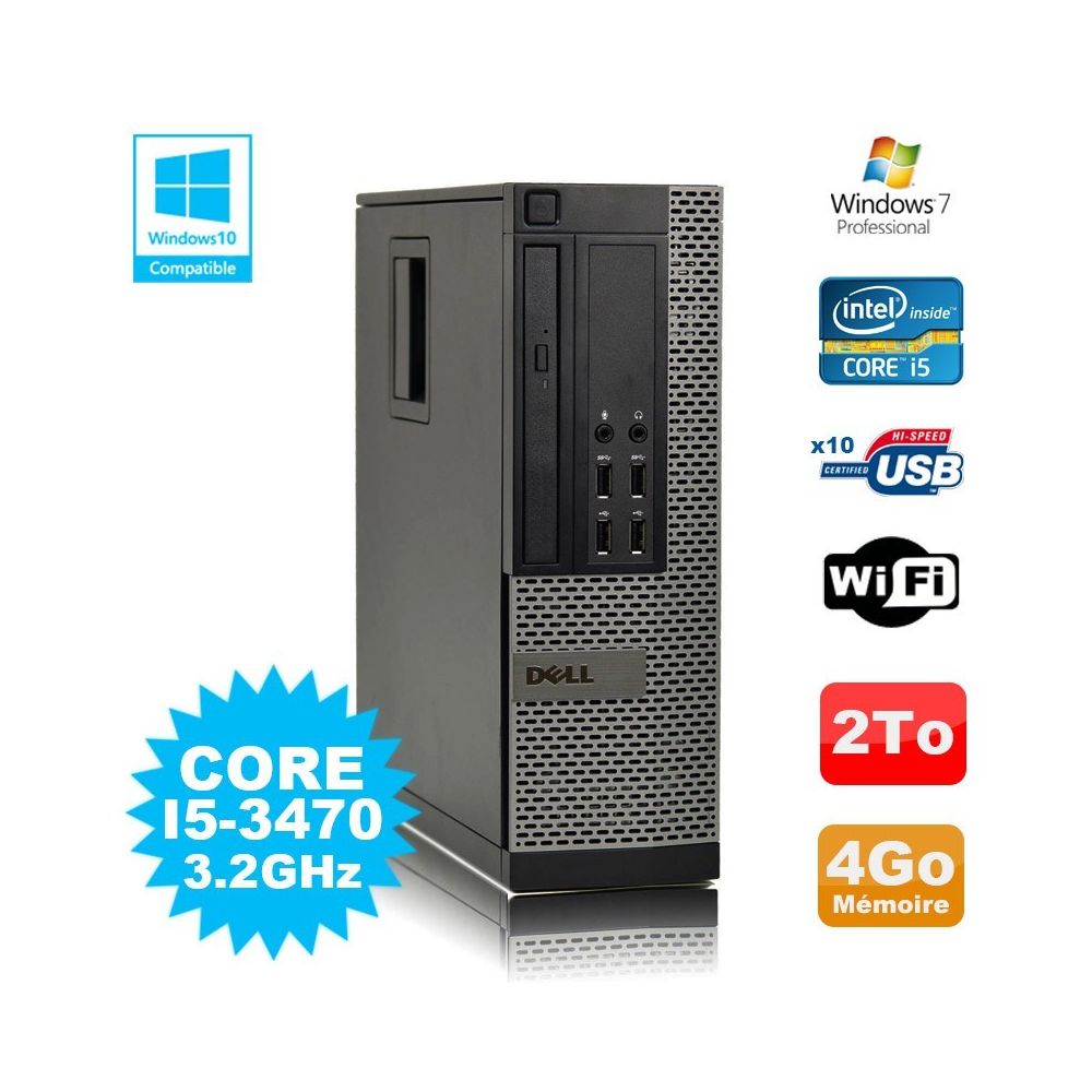 Dell - PC DELL Optiplex 790 SFF Core I5-3470 3.2Ghz 4Go Disque 2To WIFI W7 Pro - PC Fixe