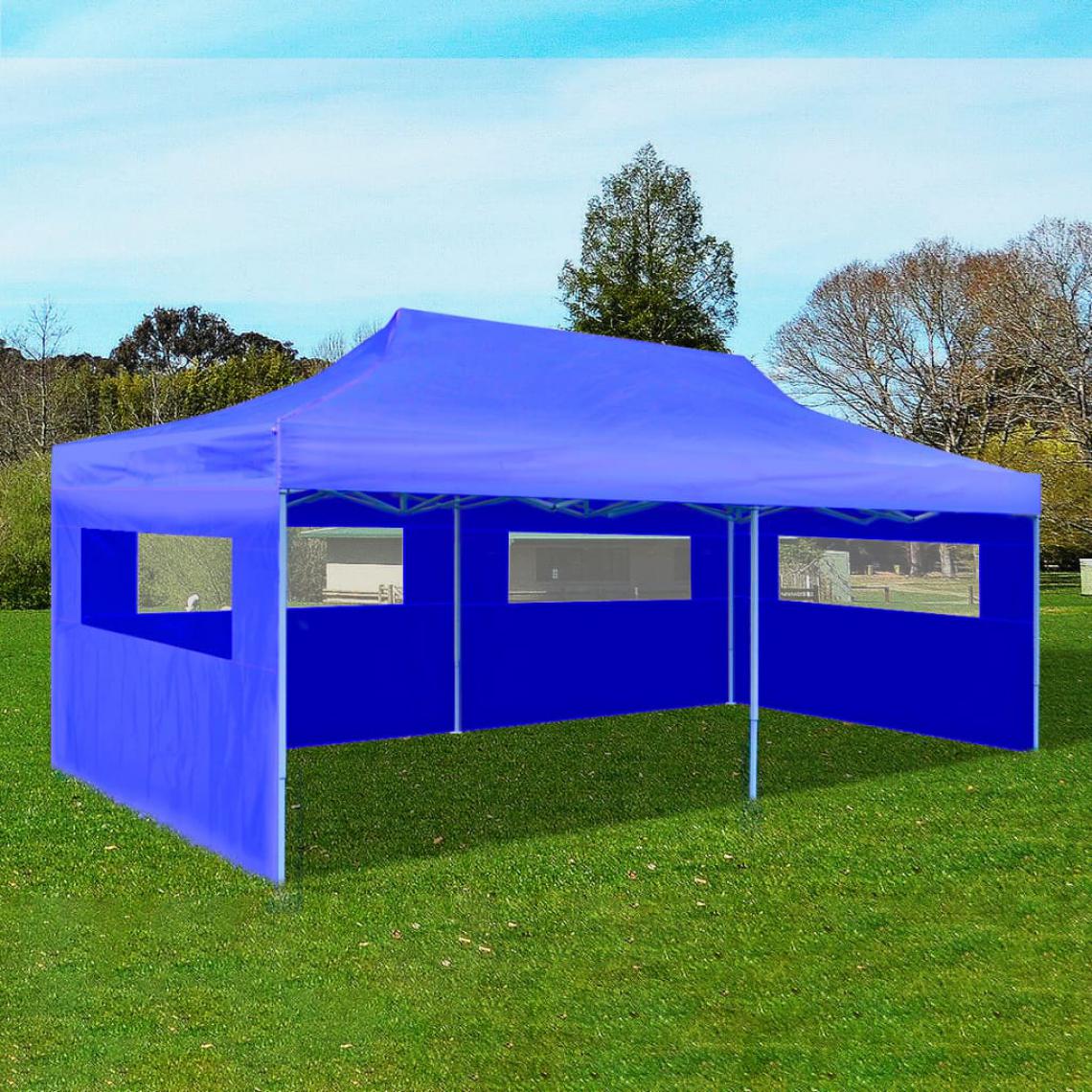 Icaverne - Moderne Structures extérieures serie Asmara Tente de réception pliable bleue 3 x 6 m - Marquise, auvent