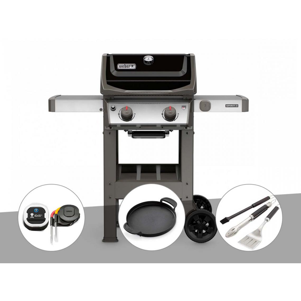 Weber - Barbecue gaz Weber Spirit II E-210 GBS + Thermomètre iGrill 3 + Plancha + Kit ustensiles 3 pièces Better - Barbecues gaz