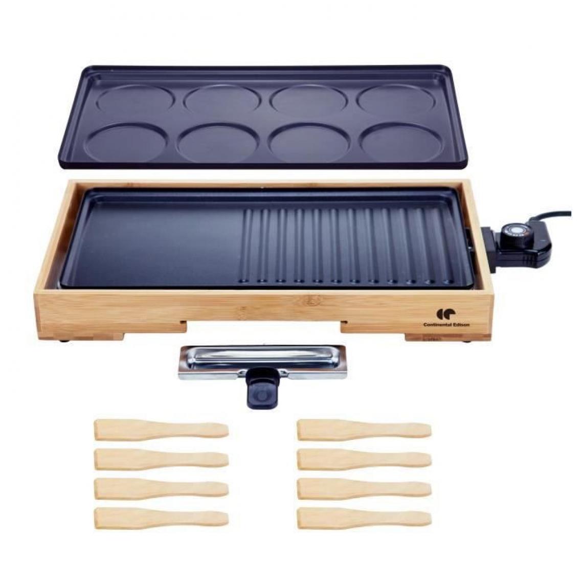 Continental Edison - CONTINENTAL EDISON PC1500BB Plancha Gril Crepe party - 1500W - Accessoires barbecue