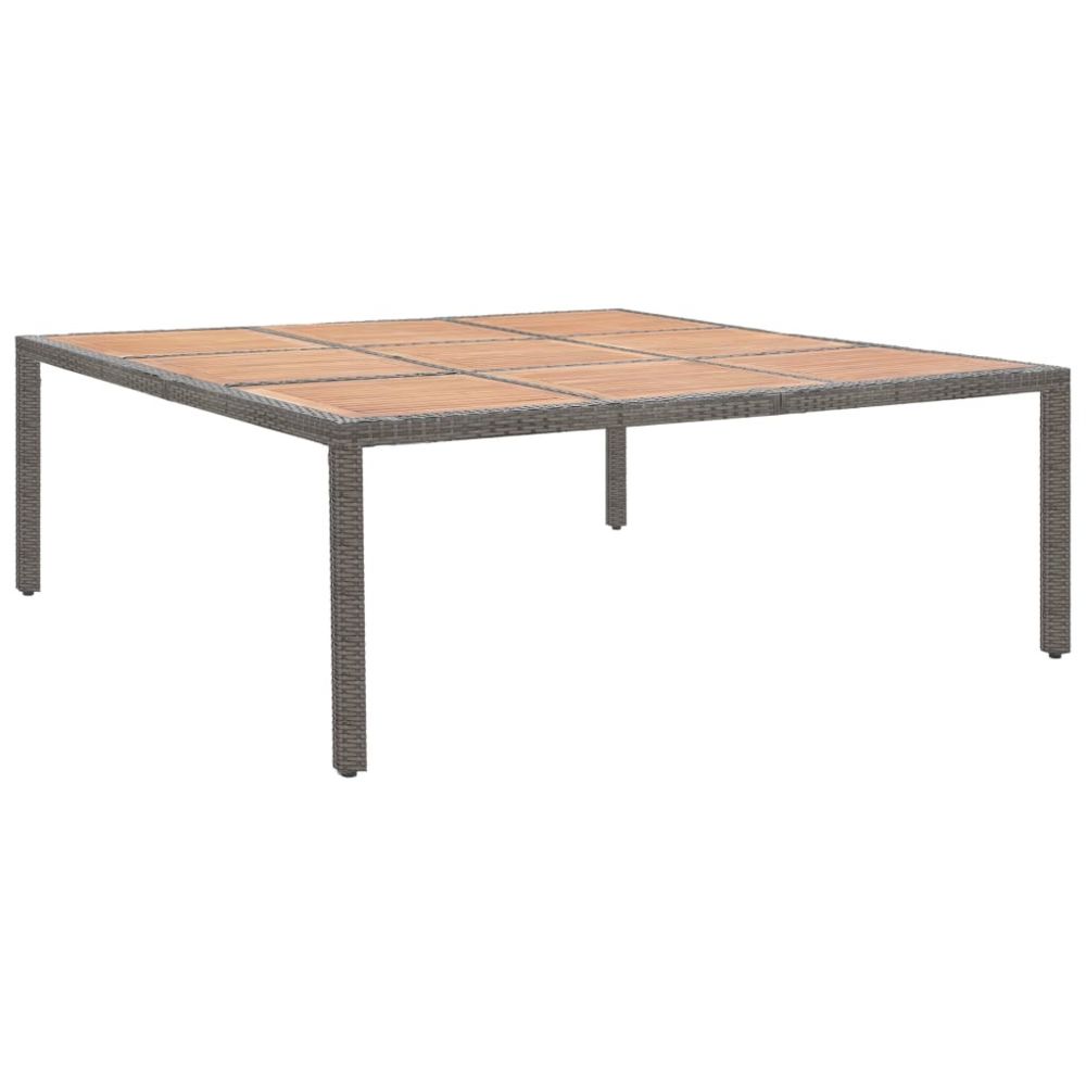 Vidaxl - vidaXL Table de jardin Gris 200x200x74 cm Résine tressée et acacia - Tables de jardin