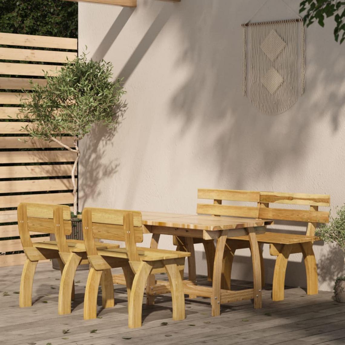 Vidaxl - vidaXL Mobilier de salle à manger de jardin 4 pcs Bois de pin imprégné - Ensembles canapés et fauteuils