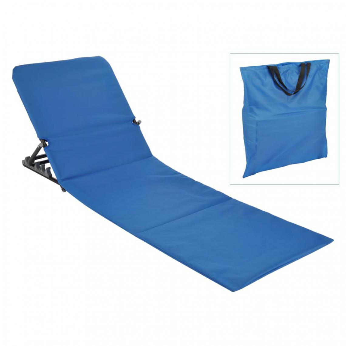 Icaverne - sublime Sièges de jardin gamme Tallinn HI Chaise tapis de plage pliable PVC Bleu - Transats, chaises longues