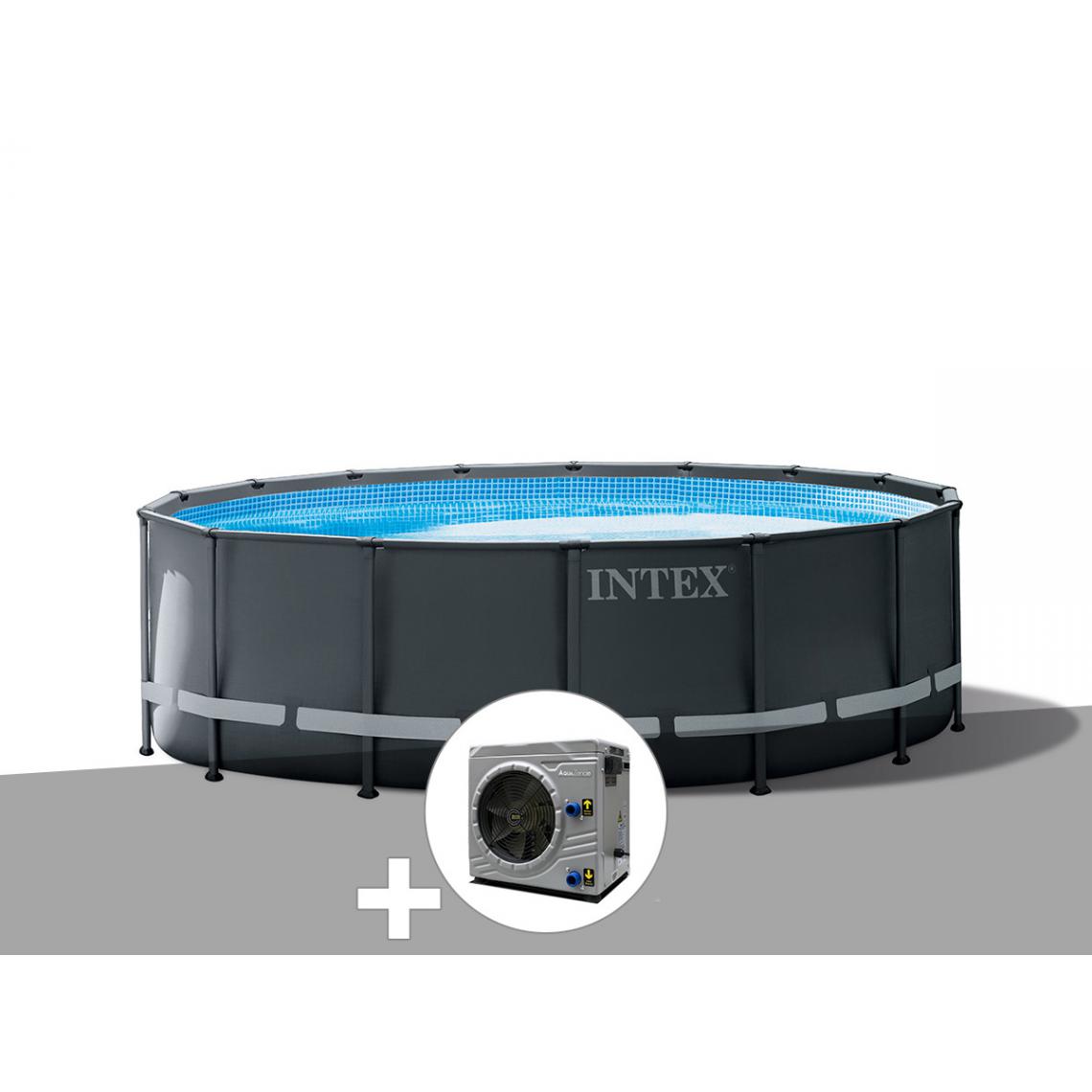 Intex - Kit piscine tubulaire Intex Ultra XTR Frame ronde 4,88 x 1,22 m + Pompe à chaleur - Piscine Tubulaire