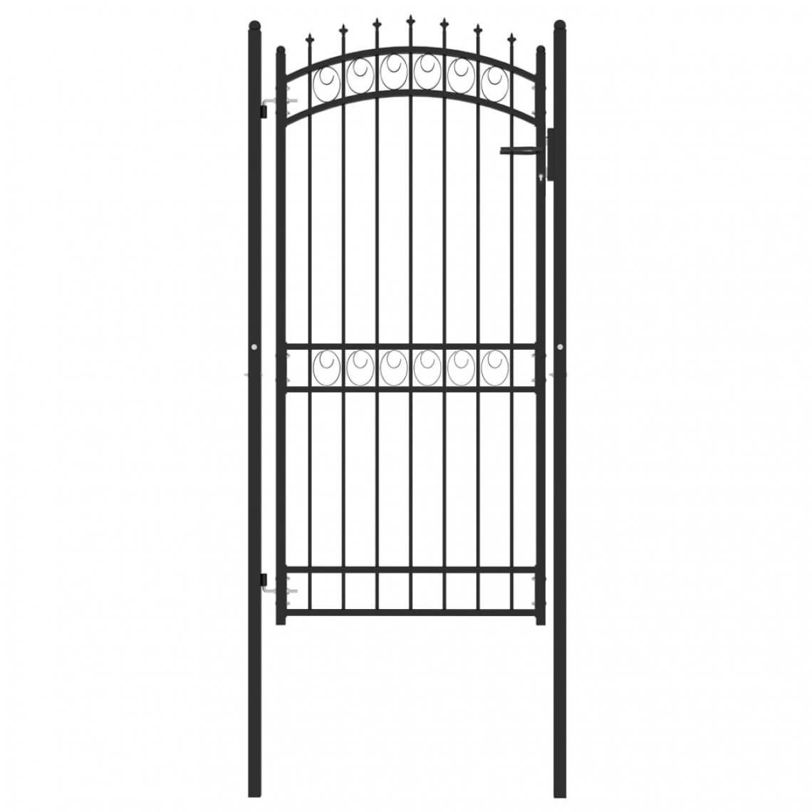Vidaxl - vidaXL Portail de clôture avec pointes Acier 100x200 cm Noir - Portillon
