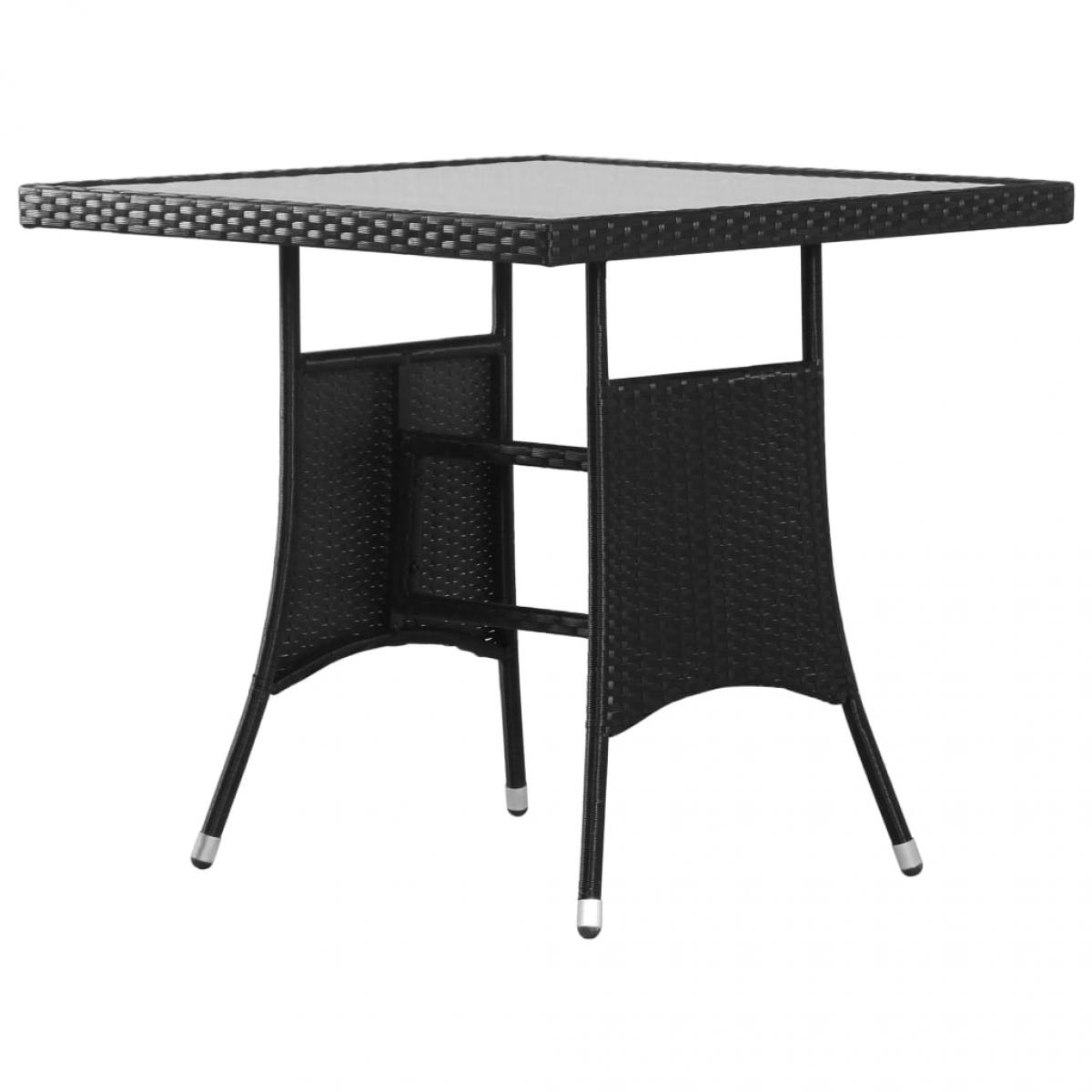 Vidaxl - vidaXL Table de jardin Noir 80x80x74 cm Résine tressée - Tables de jardin