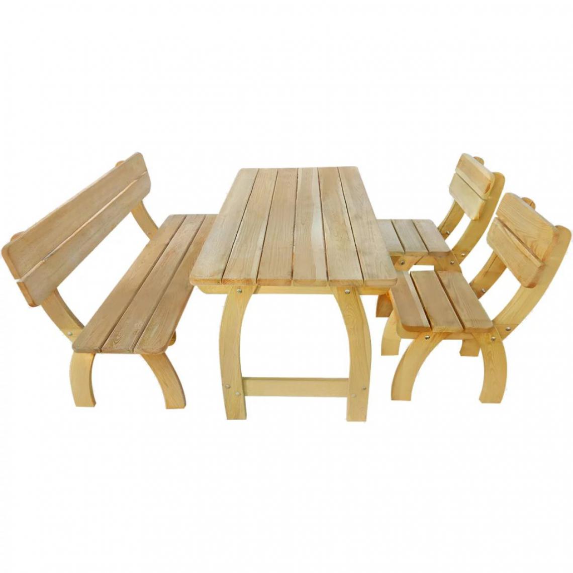 Chunhelife - Jeu de salle à manger d'extérieur 4 pcs Bois de pin imprégné - Ensembles tables et chaises