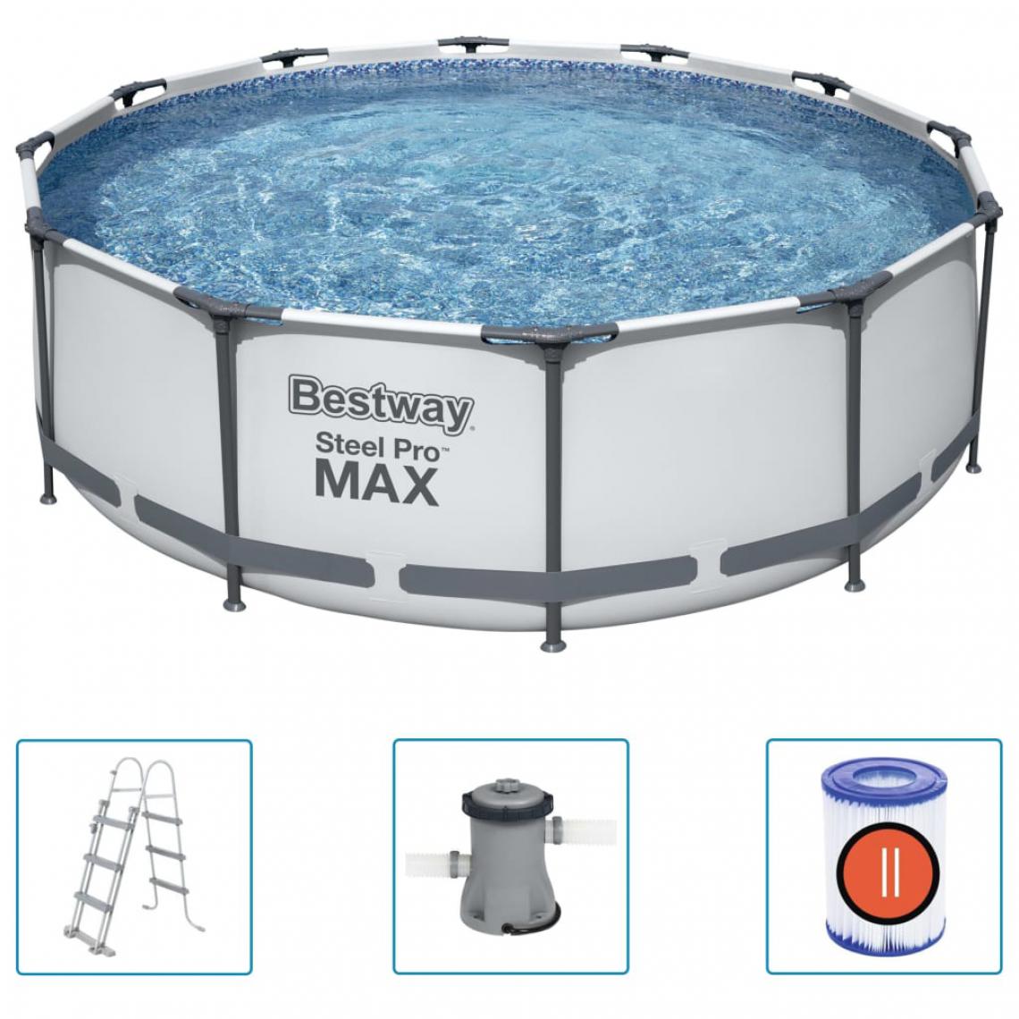 Bestway - Bestway Ensemble de piscine Steel Pro MAX 366x100 cm - Piscines autoportantes