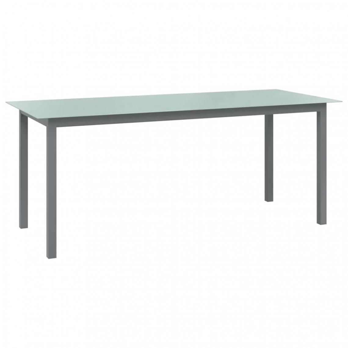 Vidaxl - vidaXL Table de jardin Gris clair 190x90x74 cm Aluminium et verre - Tables de jardin