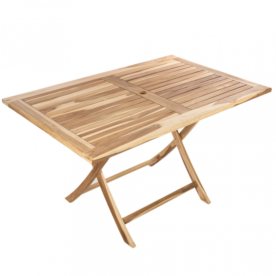 Primematik - Table de jardin pliante 135 x 85 cm en bois de teck certifié - Ensembles tables et chaises