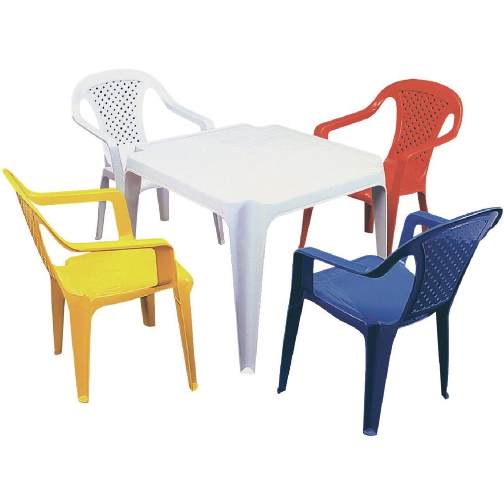 marque generique - Salon enfant résine Table blanche seule - Ensembles tables et chaises