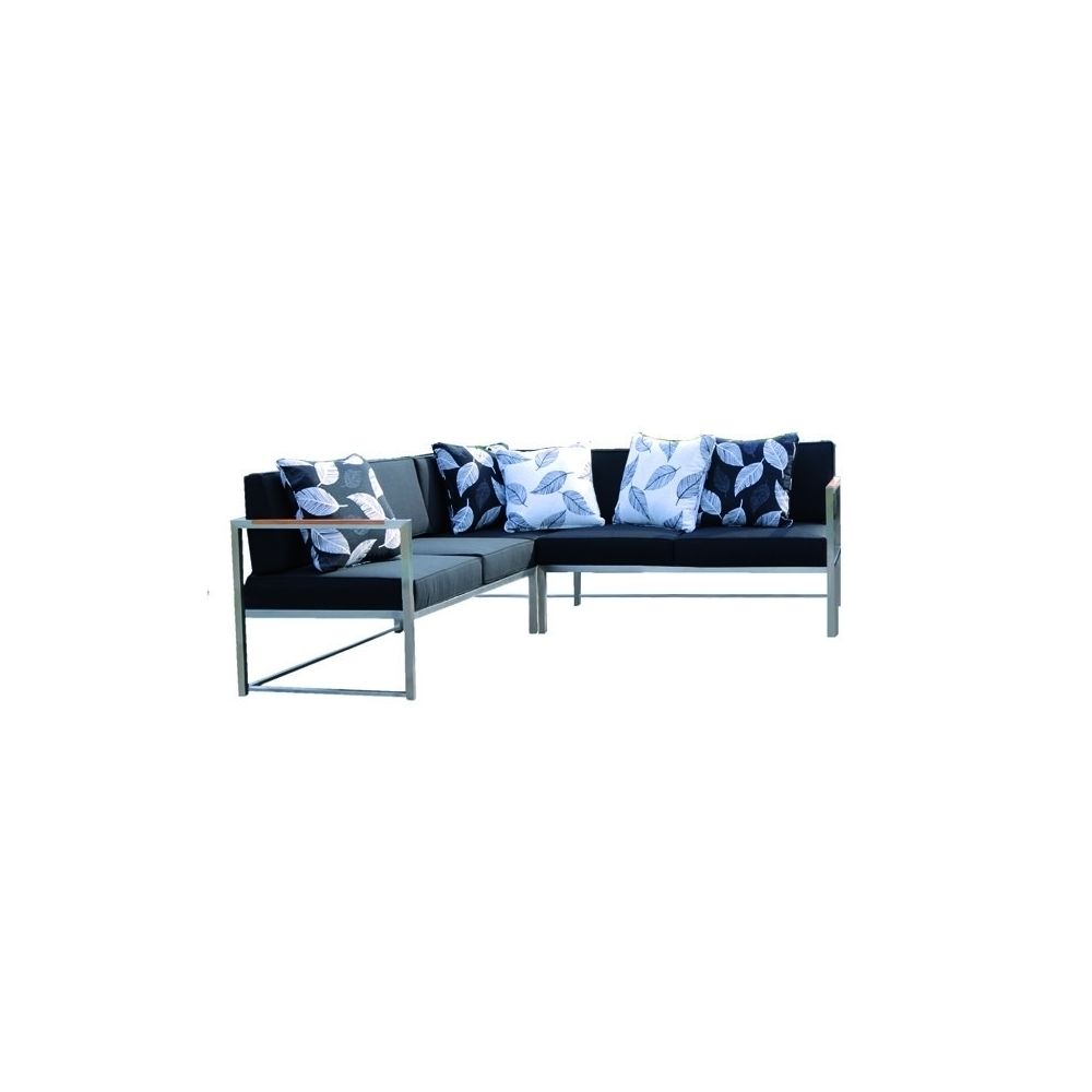 Jan Kurtz - Canapé d'angle Lux Lounge - Variante 1 - acier inoxydable - noir - Ensembles canapés et fauteuils