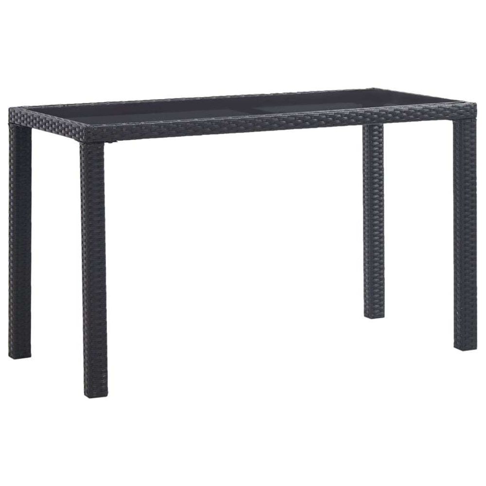 Vidaxl - vidaXL Table de jardin Noir 123x60x74 cm Résine tressée - Tables de jardin